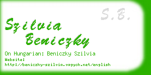 szilvia beniczky business card